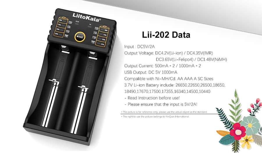 Технічні характеристики зарядного пристрою LiitoKala Lii-202
