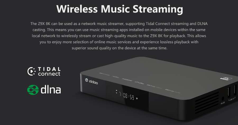 Функція стрімінгу аудіоконтенту за допомогою DLNA та Tilda Connect
