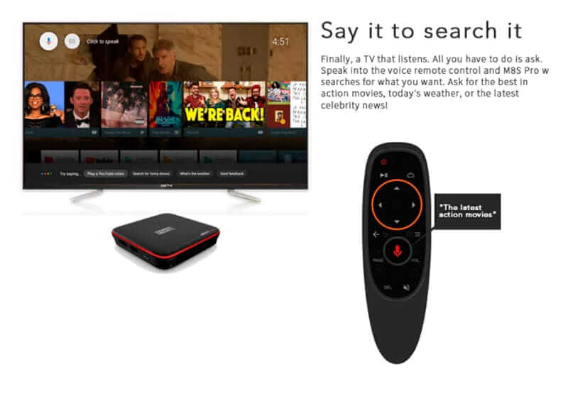 mecool m8s pro w voice control