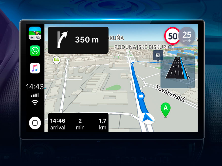 Навигация на беспроводном Apple Carplay и Android Auto.