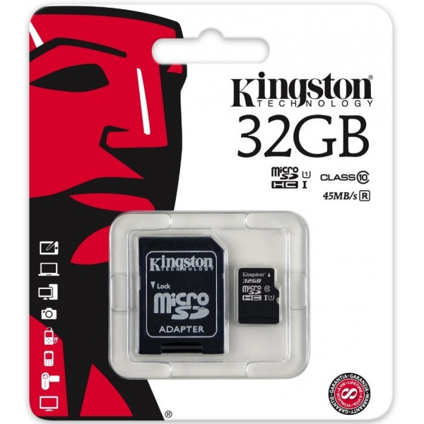 Карта памяти Kingston 32GB microSDHC Class 10 UHS-I SDC10G2/32GB