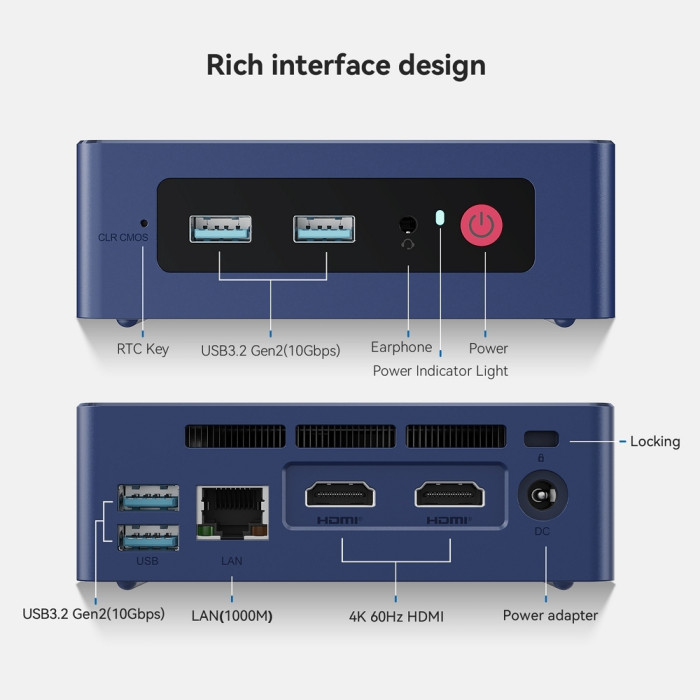 Мини ПК Beelink Mini S13, Intel Twin Lake N150 3.6GHz, 16G DDR4 500GB M.2 SSD