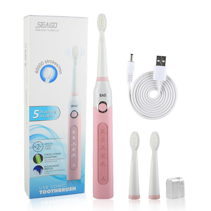 Электрическая звуковая зубная щетка Seago SG-507 Pink