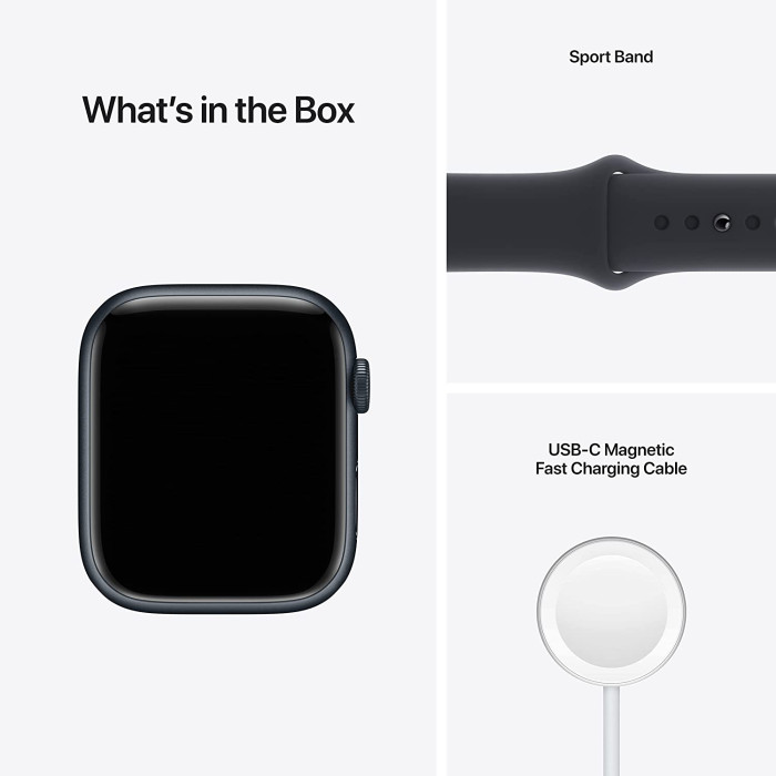 Смарт-часы Apple Watch Series 7 GPS 45mm Midnight Aluminum Case With Midnight Sport Band (MKN53)