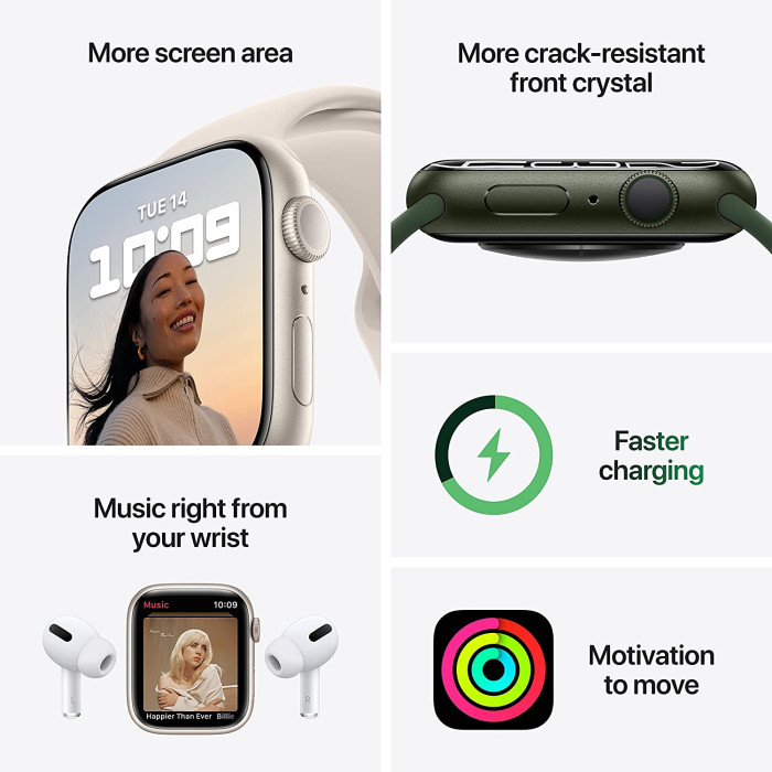 Смарт-часы Apple Watch Series 7 GPS 45mm Midnight Aluminum Case With Midnight Sport Band (MKN53)