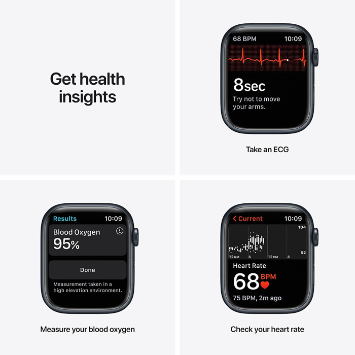 Смарт-часы Apple Watch Series 7 GPS 45mm Midnight Aluminum Case With Midnight Sport Band (MKN53)