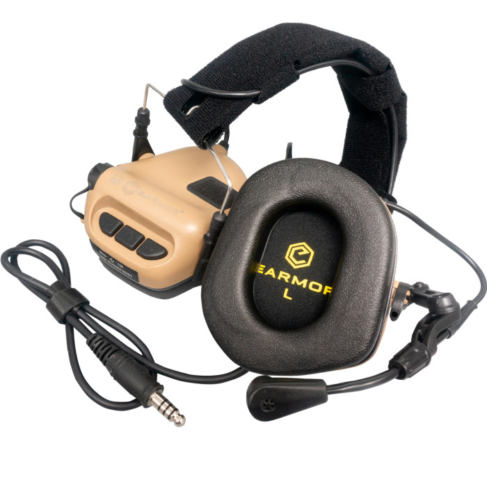 Тактические активные наушники EARMOR M32 MOD3 с радио гарнитурой