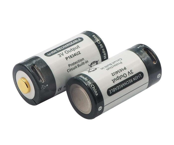 Li-Ion аккумулятор KeepPower Protected Micro USB P1634U2 RCR123A 1000 мАч 3,0 В