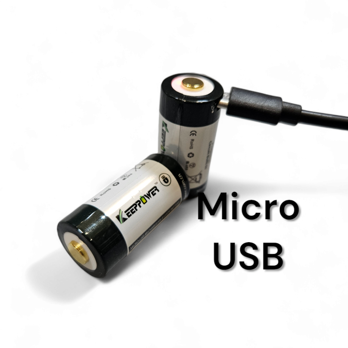 Li-Ion акумулятор KeepPower Protected Micro USB P1634U2 RCR123A 1000 мАг 3,0 В