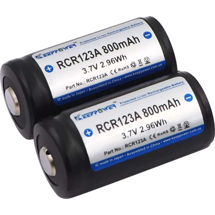 Li-Ion аккумулятор KeepPower Protected 16340 RCR123A 800 мАч 3,7 В