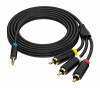 AV кабель Vention 3.5mm Male to 3RCA Male 1,5 м