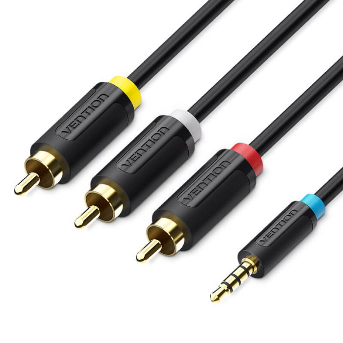 AV кабель Vention 3.5mm Male to 3RCA Male 1,5 м