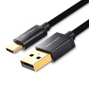 Кабель Vention USB to USB Type-C 1 m Black в хлопковой оплетке