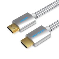 HDMI кабель Vention 1,5 м Silver в хлопковой оплетке с позолоченными коннекторами