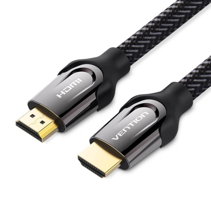 HDMI кабель Vention 3 м Black у нейлоновому обплетенні з позолоченими роз'ємами